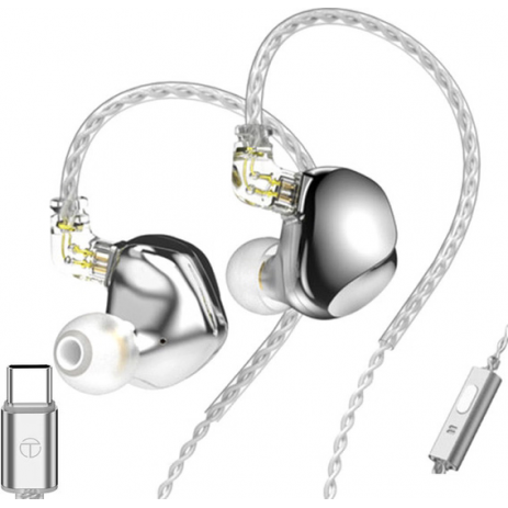 Наушники TRN VX Pro с микрофоном (Type-C) (серебристый)