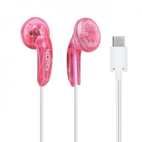 Наушники Nicehck без микрофона Type-C (розовый)