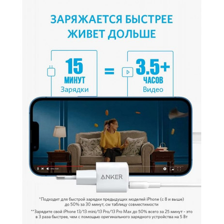 Зарядное устройство Anker PowerPort III Nano 20W (A2633)