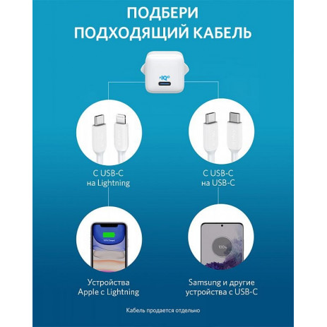 Зарядное устройство Anker PowerPort III Nano 20W (A2633)