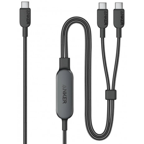 Кабель Anker 140W 2-in-1 USB-C to USB-C A8895 (черный)