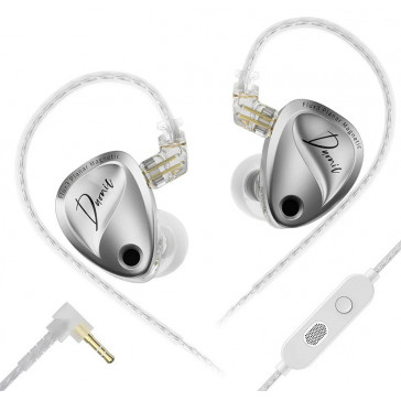 KZ Duonic No Switches с микрофоном 3.5 мм (серебристый)