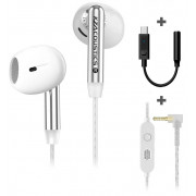 Наушники KZ Duet mic white 3,5m+EQ Type-c