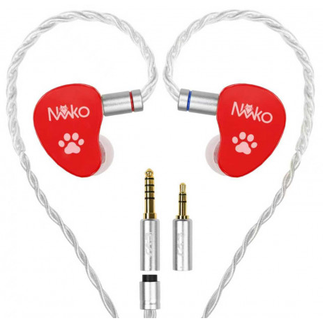 Наушники CVJ NEKO без микрофона 3.5 мм (красный)