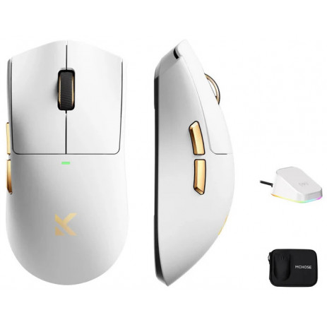 Игровая мышка Mchose K7 Ultra S Lightweight Wireless (белый/золотой)