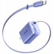 Кабель Anker Nano Charger 35W Built-In Retractable USB-C A2339 blue