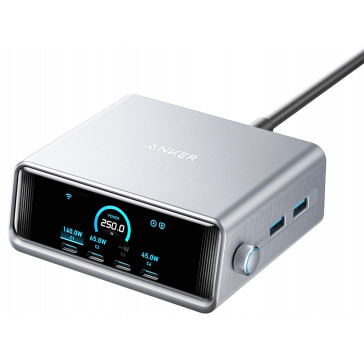 3 Зарядное устройство Anker Prime Charger 250W, 6 Ports A2345 silver