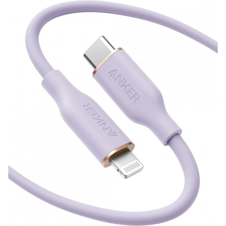 Кабель для зарядки Anker 641 USB-C - Lightning A8662 (сиреневый)