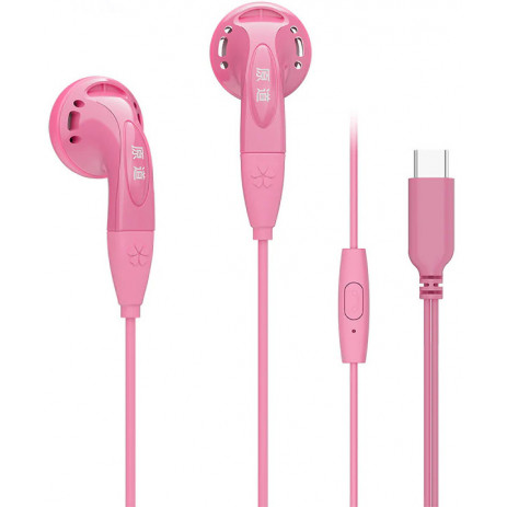 Наушники Nicehck YDSmall с микрофоном USB Type-C (розовый)