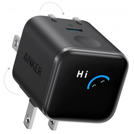 Зарядное устройство Anker Nano Charger (45W, Smart Display) A121D (черный)