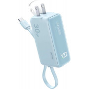 Anker 3-in-1 Power Bank (30W Fusion Built-In USB-C Cable) A1636 (голубой)