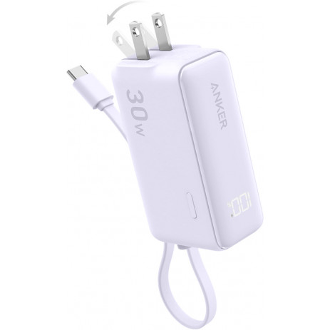 Портативное зарядное устройство (Powerbank) Anker 3-in-1 Power Bank (30W Fusion Built-In USB-C Cable) A1636 (фиолетовый)