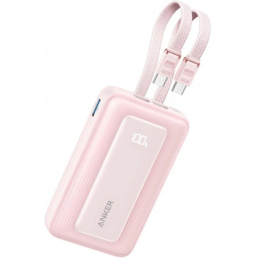 Anker Zolo Power Bank Built-in Dual USB-C Cable A110L 35W 10000mAh (розовый)