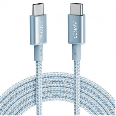 Кабель Anker A8756 USB Type-C - USB Type-C 100W 1м (голубой)