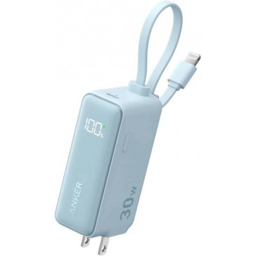 Anker Power Bank Fusion Built-In Lightning Cable A1636 30W 5000mAh (голубой)