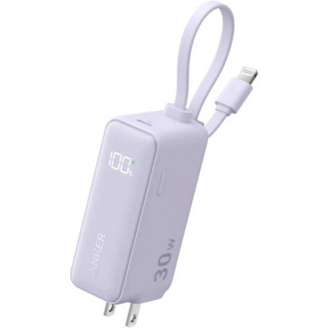 Anker Power Bank Fusion Built-In Lightning Cable A1636 30W 5000mAh (сиреневый)