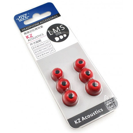KZ Acoustics Memory Foam (3 пары, красный)