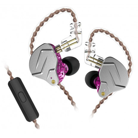 Наушники KZ Acoustics ZSN Pro с микрофоном (фиолетовый)