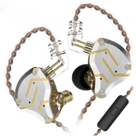 Наушники KZ Acoustics ZS10 Pro с микрофоном (блики золотого)
