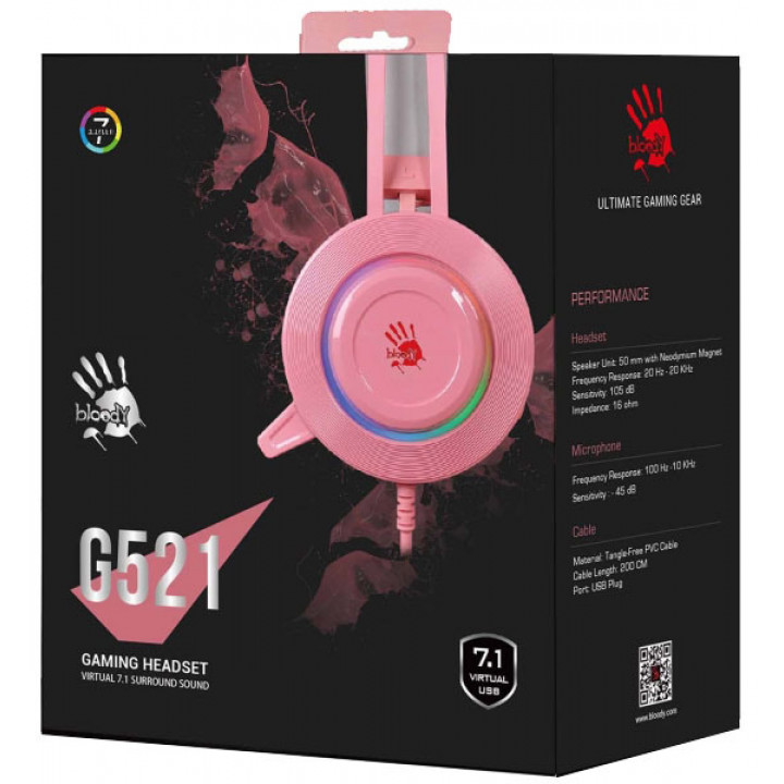 Купить наушники A4Tech Bloody G521 (розовый) в Минске, цена