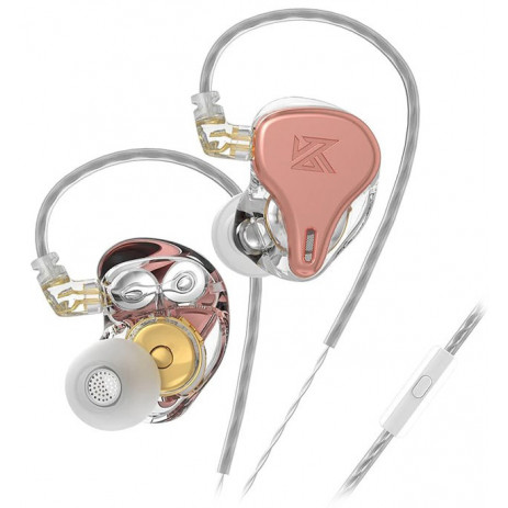 Наушники KZ Acoustics DQ6s с микрофоном (розовый)