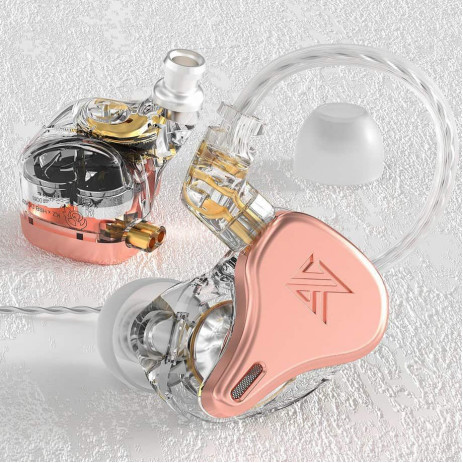 Наушники KZ Acoustics DQ6s с микрофоном (розовый)
