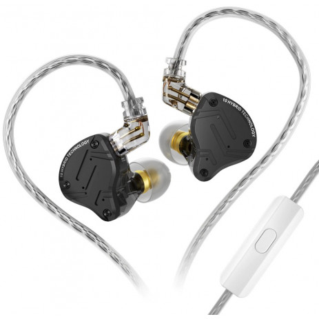Наушники KZ Acoustics ZS10 Pro X с микрофоном (черный)